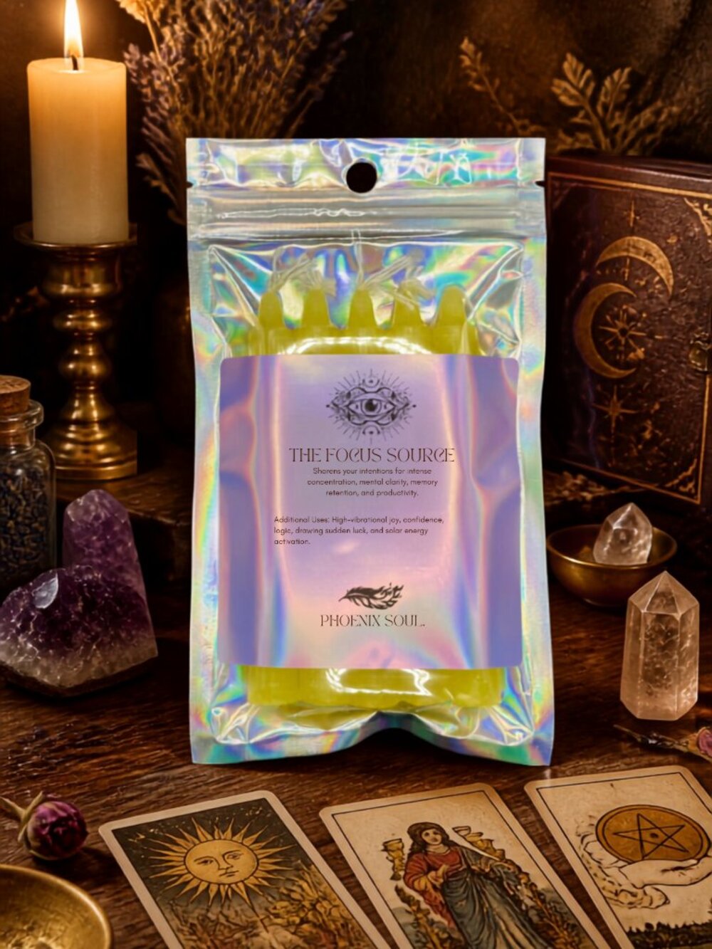 FOCUS SOURCE Yellow Spell Candles Ritual Chime Candle Altar Candles Clarity Joy